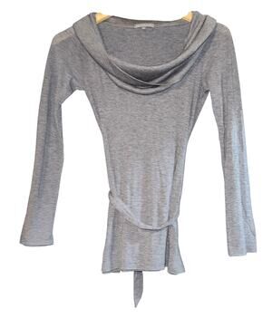 James Perse Cowl Neck Belted Top Womens Small Luxury Old Money Preppy Minimalist